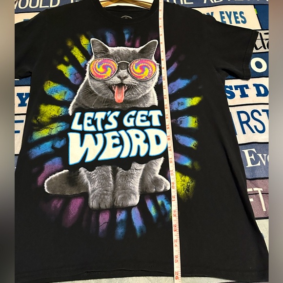 CAT “Let’s Get Weird” Trippy Short Sleeve Tee | by- DOM “it’s all about the art” - Picture 6 of 11